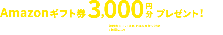 amazonギフト券3000円分もれなくプレゼント