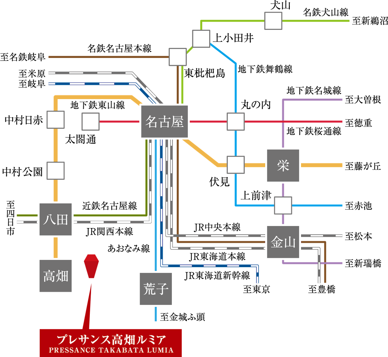 プレサンス高畑ルミア 路線図
