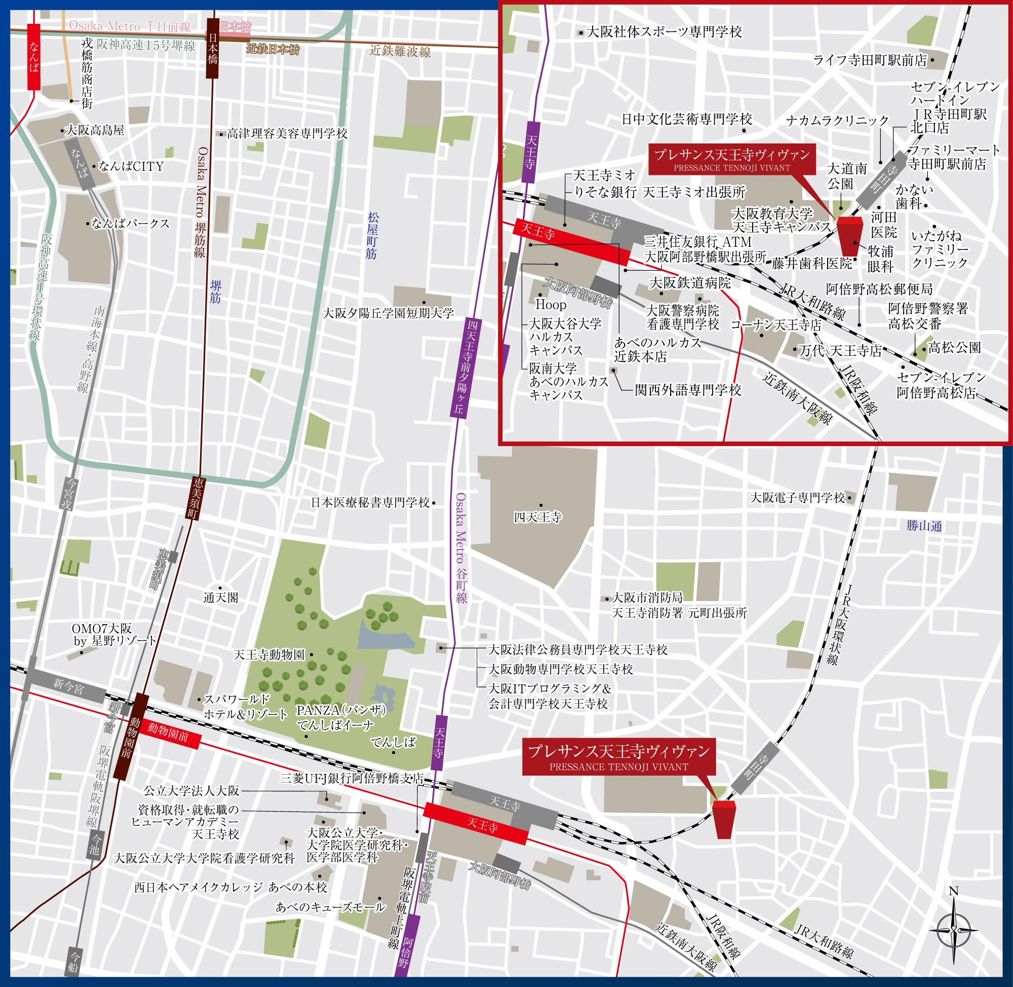 天王寺ヴィヴァンロケーションマップ