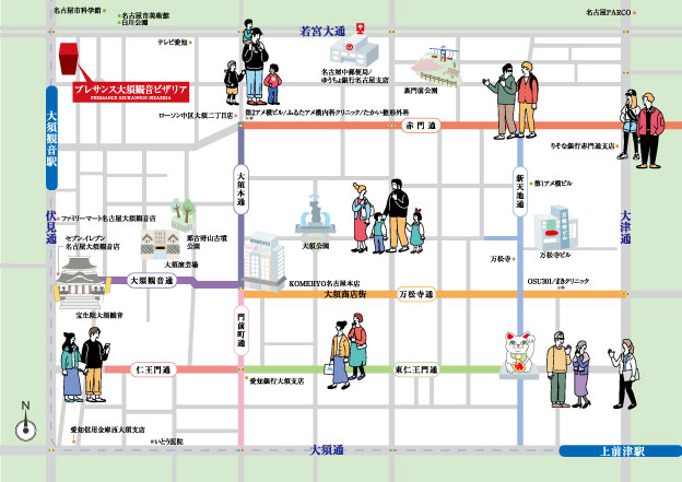 大須観音商店街周辺マップ