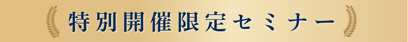 特別開催 限定セミナー