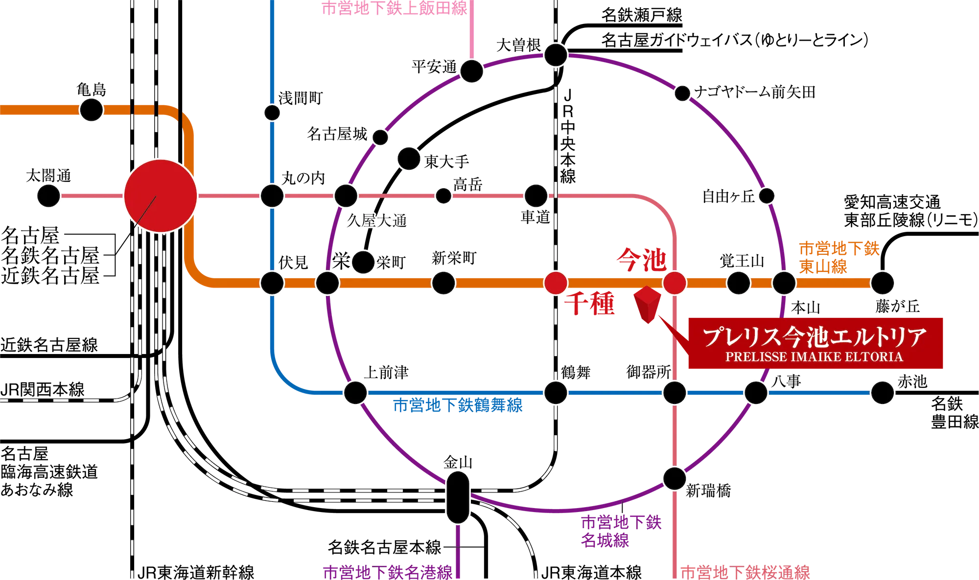 プレリス今池エルトリア 路線図
