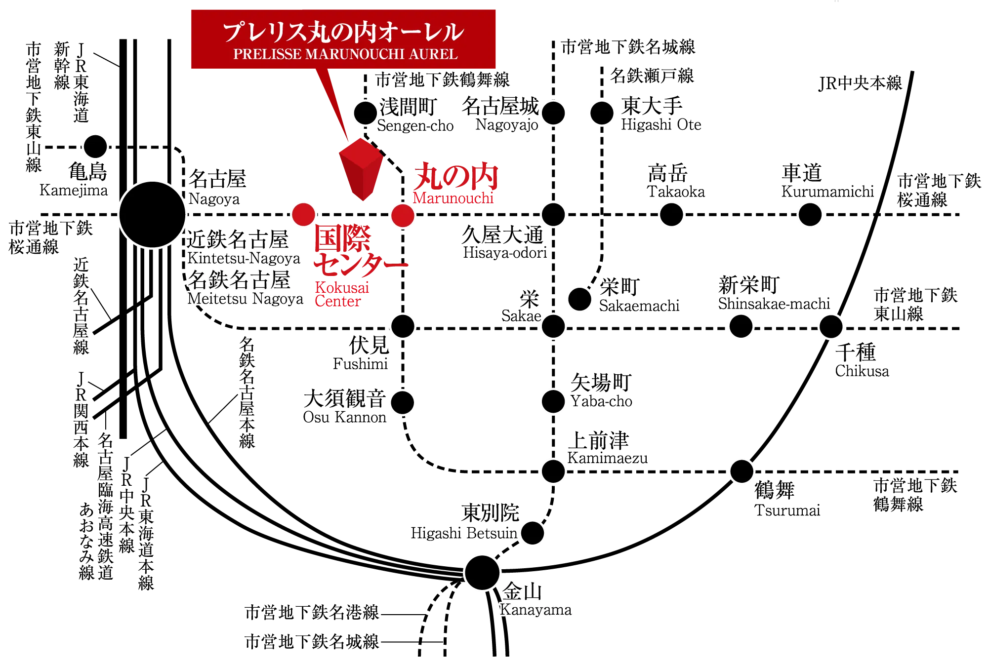 プレリス丸の内オーレル 路線図