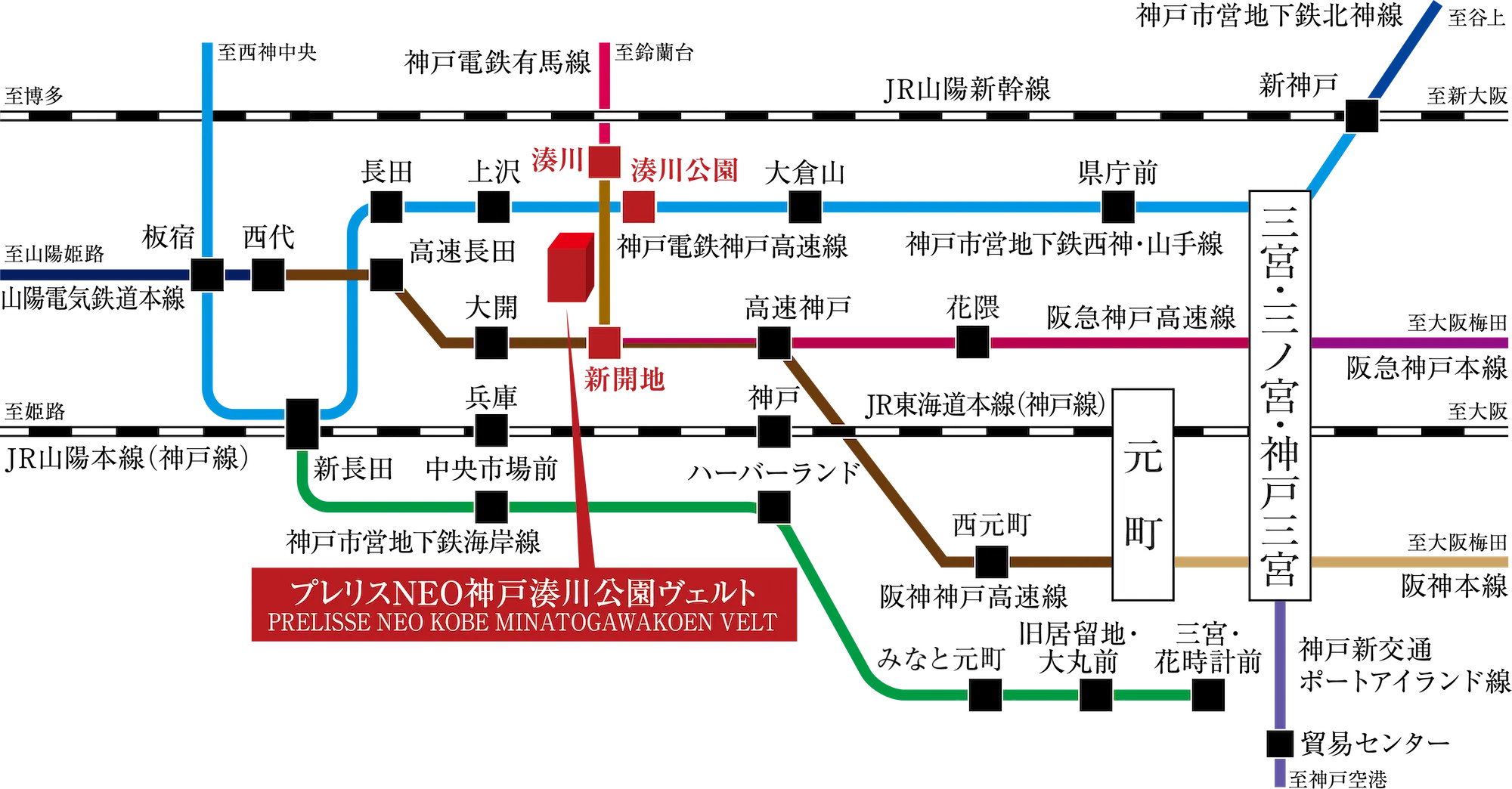 プレリスNEO神戸湊川公園ヴェルト 路線図
