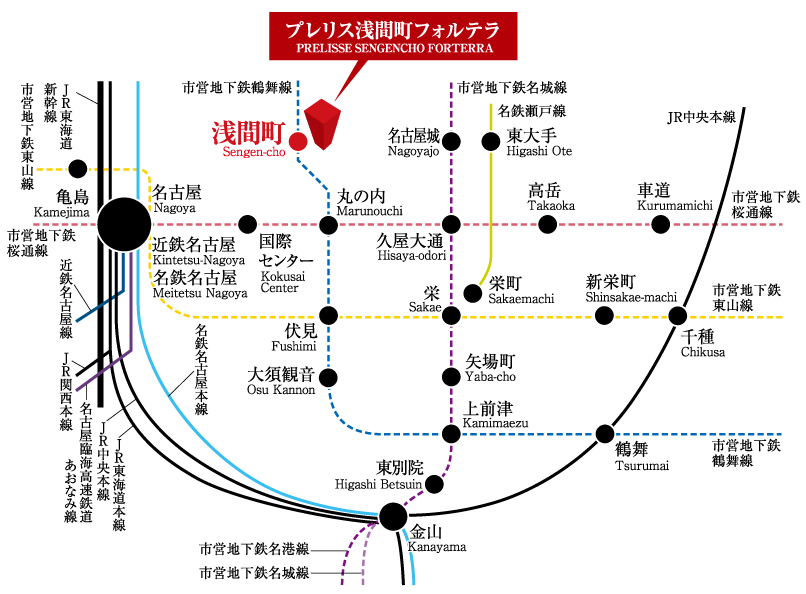プレリス浅間町フォルテラ 路線図
