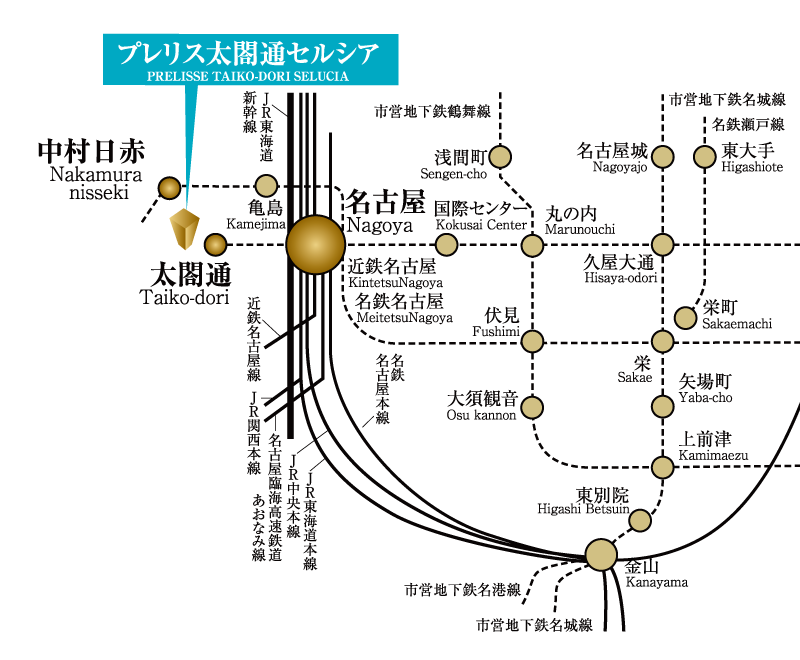 プレリス太閤通セルシア 路線図