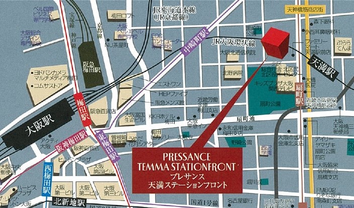 プレサンス天満ステーションフロントの地図