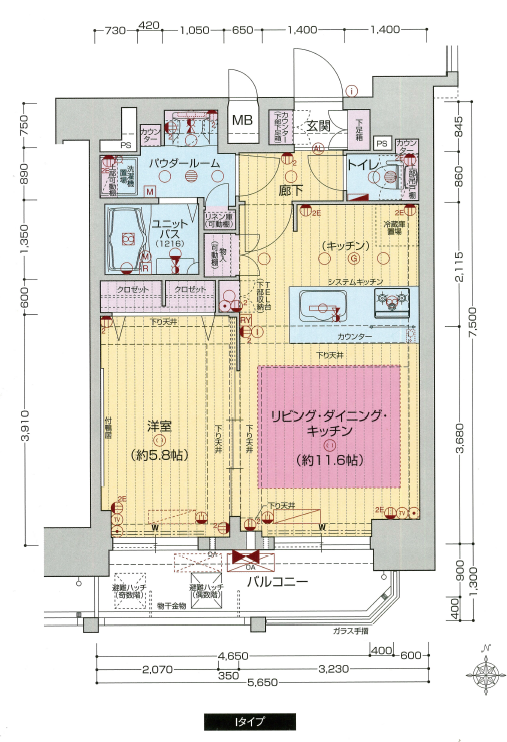 プレサンス難波フィネストの平面図