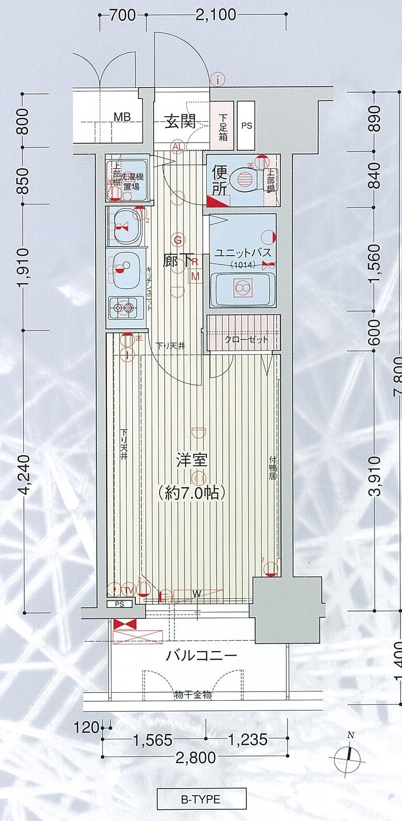 プレサンス梅田ＥＡＳＴの平面図