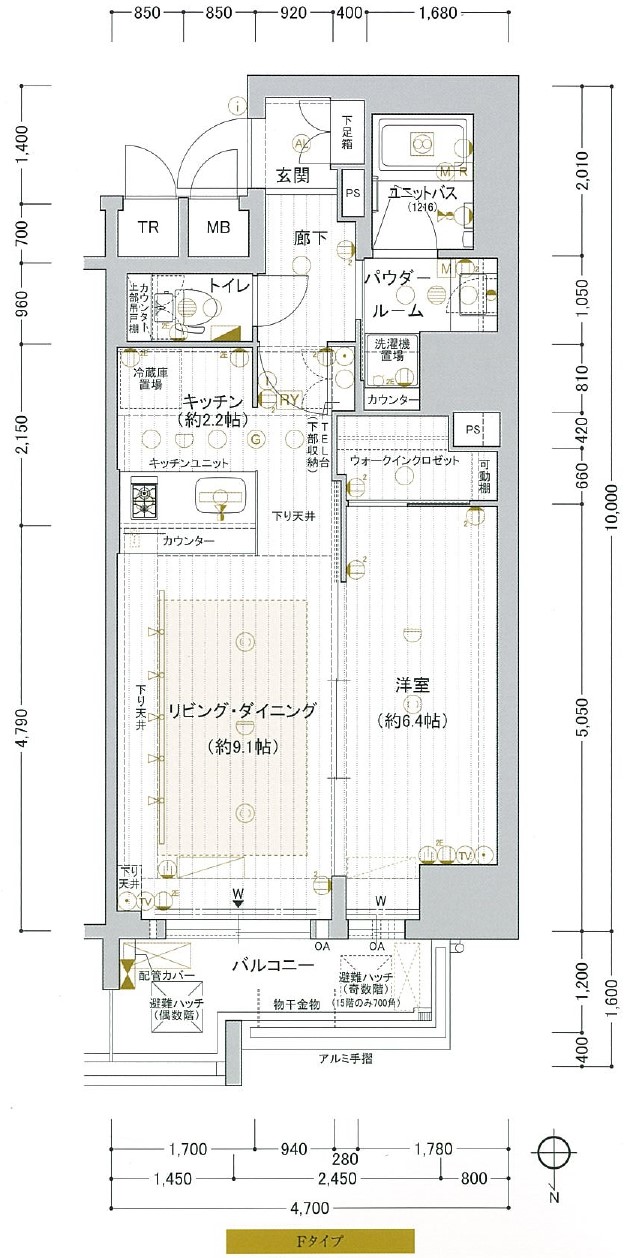 プレサンスNEO心斎橋の平面図