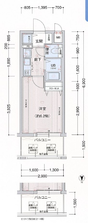 プレサンス梅田インテルノの間取り図