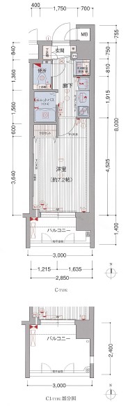 プレサンス京都四条烏丸クロスの間取り図