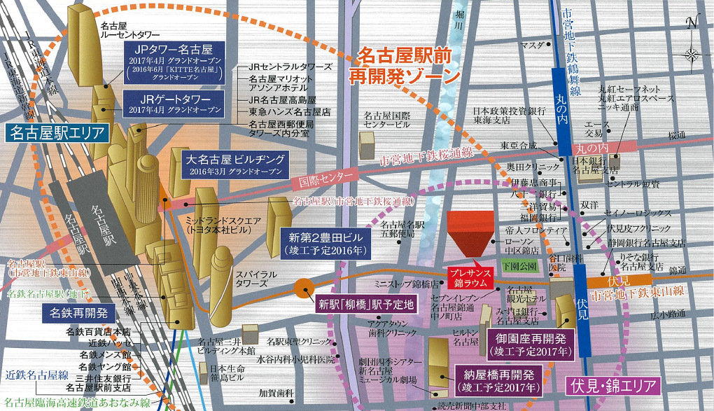 プレサンス錦ラウムの地図