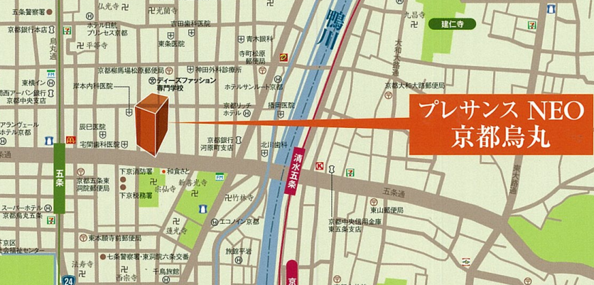 プレサンスNEO京都烏丸の地図