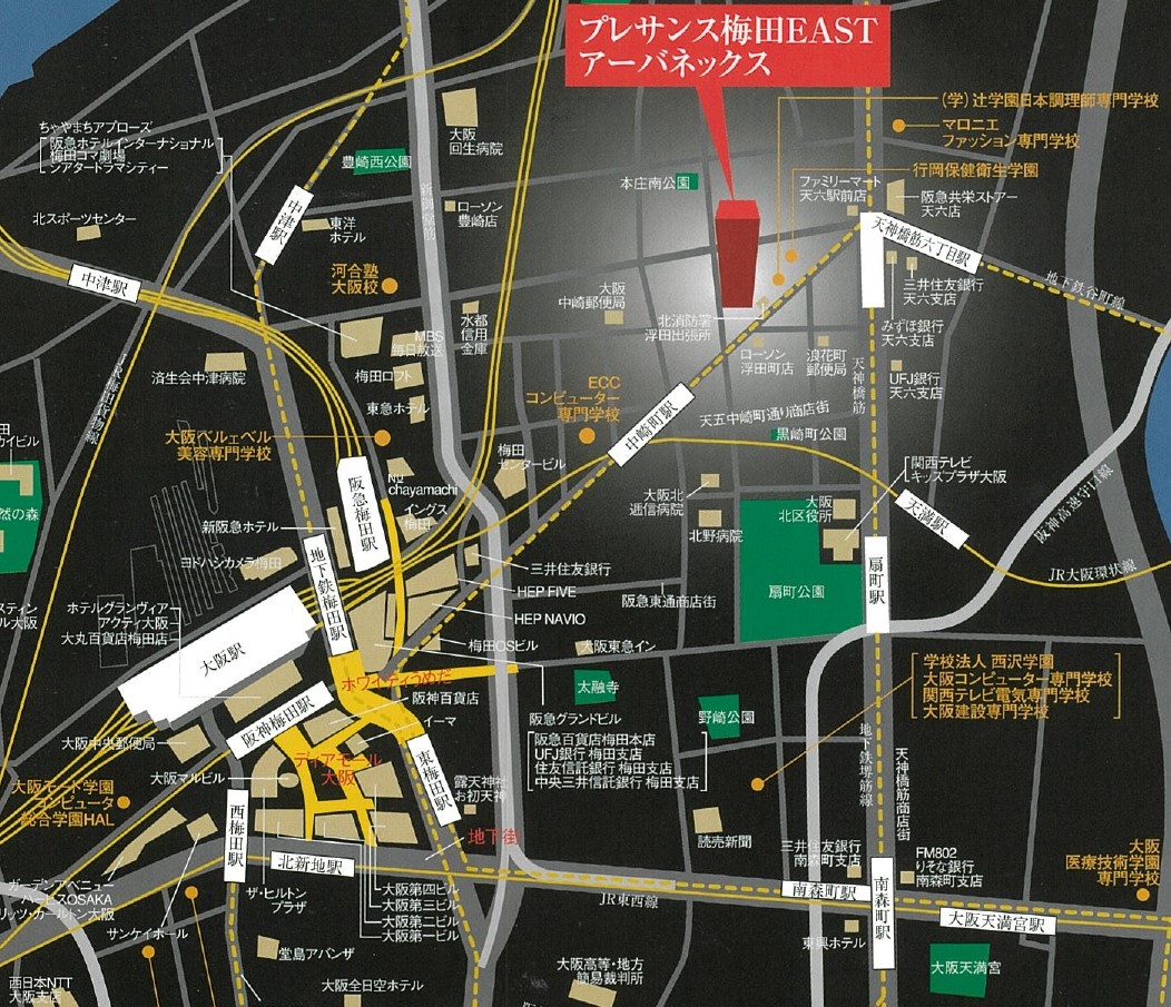 プレサンス梅田ＥＡＳＴの地図