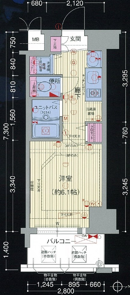 プレサンス大阪城公園パークプレイスの平面図
