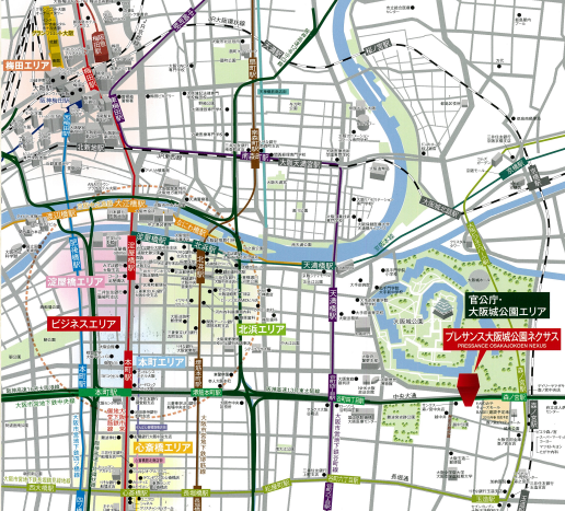 プレサンス大阪城公園ネクサスの地図