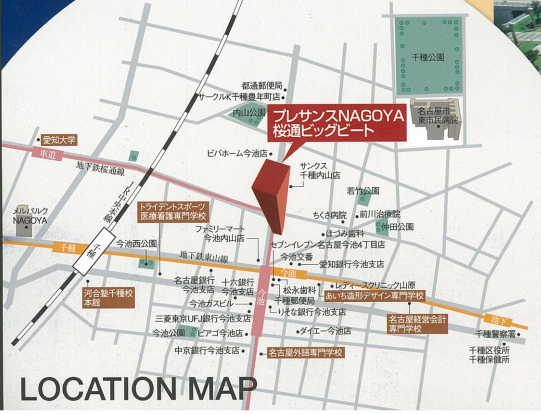 プレサンスNAGOYA桜通ビッグビートの地図