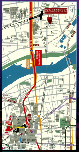 プレサンス新大阪ザ・シティの地図