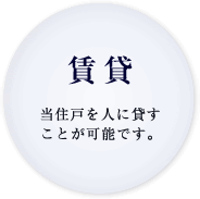 賃貸 当住戸を人に貸すことが可能です。