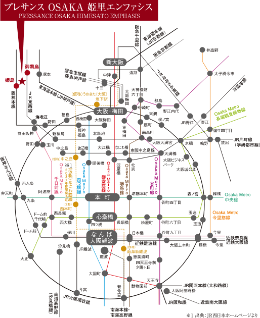 プレサンスOSAKA 姫里エンファシスマップ