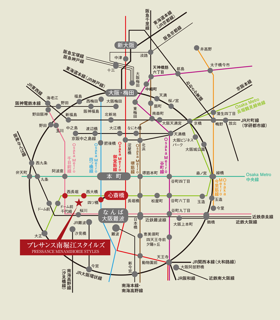 プレサンス丸の内アドブル 路線図