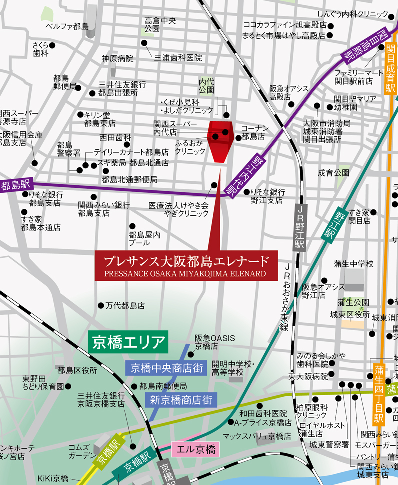 プレサンス 大阪都島エレナードマップ