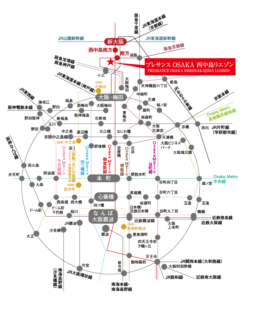 プレサンス丸の内アドブル 路線図