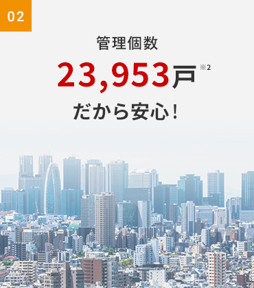 管理個数20,580戸だから安心！